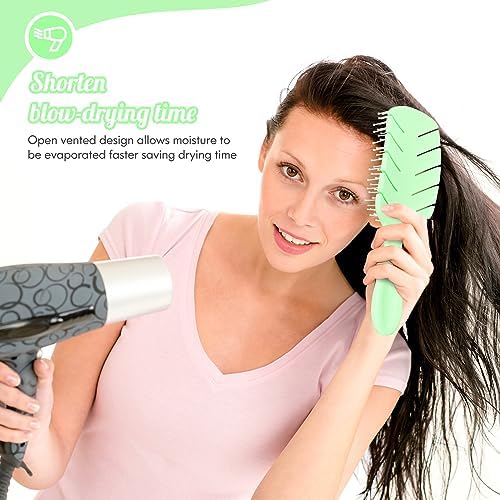 Hair Brush for Women Paddle Detangling Brush, Green - Image 4