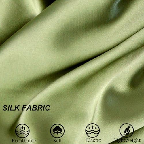 Silk Bonnet for Sleeping Satin Bonnets Double Layer Reversible Hair Cap Bonnet for Women Long Curly Braid Hair (Dusty Sage) - Image 4