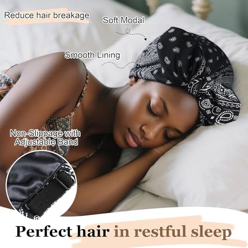 Ababalaya Satin Lined Beanies for Women Chemo Headwear Sleep Cap - Image 5