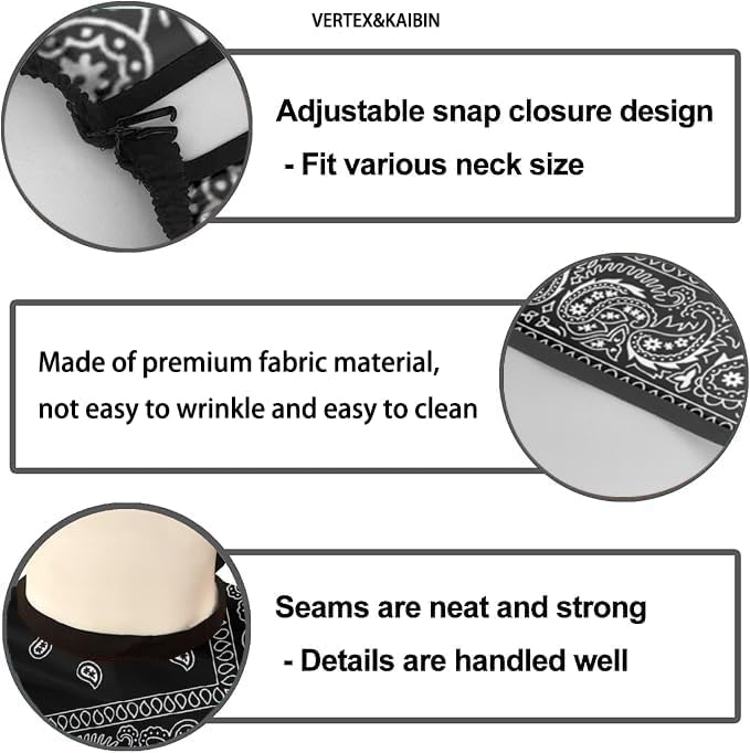 VERTEX&KAIBIN Barber Cape for men Hair Cutting,Black Paisley Cool cape designer,professional barber supply capes - Image 3