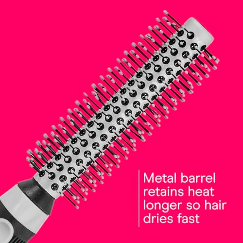 Conair Round Brush, Grip & Style, Metal, Nylon Bristle, Grey - Image 4