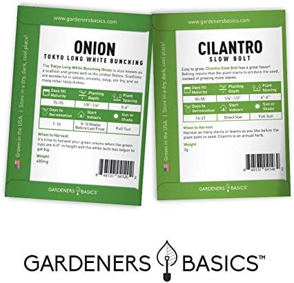 Gardeners Basics, Heirloom Salsa Growing Seed Packets, Roma VF Tomato, Jalapeno, Cilantro, Anaheim and Onion Seeds for Garden Non GMO 5 Free Plant Markers - Image 7