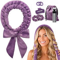 70" Heatless Curls Overnight, Soft Velvet No Heat Hair Curlers to Sleep In, Heatless Hair Curler Overnight Curls Curlers for Long Medium Hair Volume, 8 PCS Heatless Curl Curling Set - Black by Ystrybo