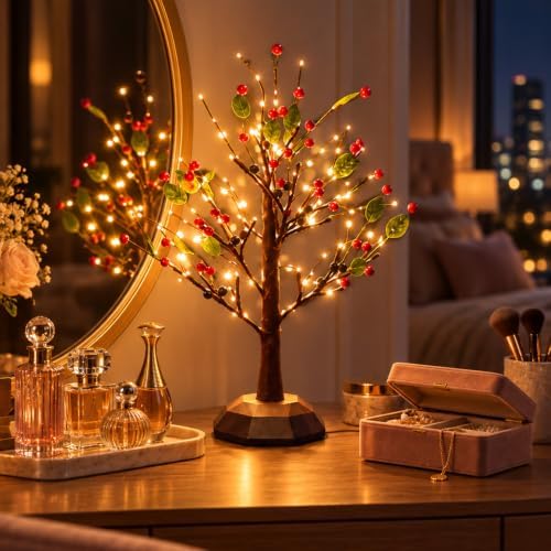 Tabletop Berry Bush,Bonsai Tree Decorative Led Lights - Image 5
