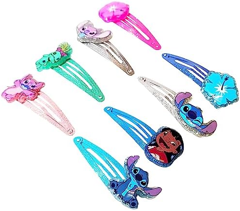 Disney Stitch Kids Hair Clips for Girls Snap Clips 8 Pack Multi Color Ages 3+ - Image 6