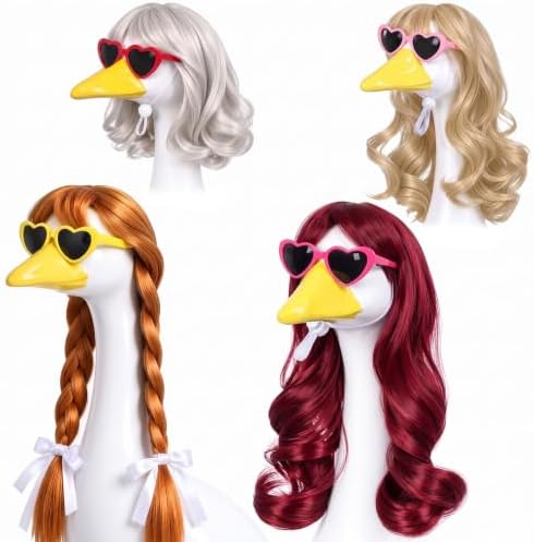 4Pcs Porch Goose Wigs Set porch goose outfits Accessories for Outdoor Statue Accessories Garden Patio Yard Goosey Decoration (FZL-4Pcs) by Unknown