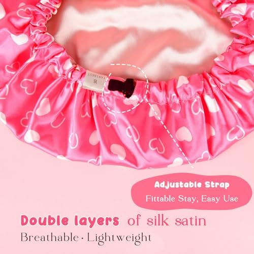 YANIBEST Baby Satin Bonnet Sleep Cap - Double Layer Reversible Adjustable Silky Satin Cap for Infant Toddler(0-6Months,Light Pink) - Image 2