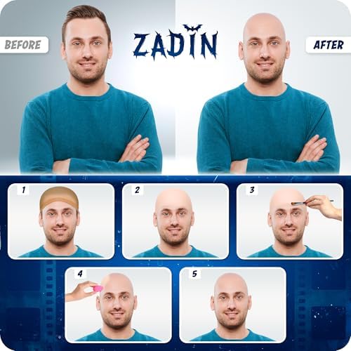 2PCS Bald Cap for Men Women Costume, Wig Head Cap Halloween Latex Bald Kit - Image 3