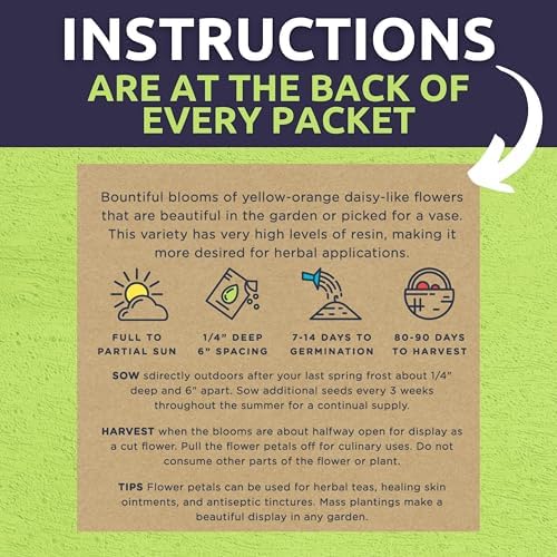 Organic Herbal Tea Seeds Variety Pack - 5 Individual Packs - 2026 Season - Mint, Lavender, Calendula, Chamomile & Lemon Balm. For Indoor & Outdoor Planting (Non-GMO, Certified Organic) - Image 4