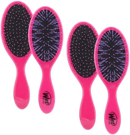 Wet Brush Original Detangler for Thick Hair - Exclusive Ultra-soft IntelliFlex Bristles - For All Hair Types, Women, Men, Wet and Dry Use - Pink, 1 Count (Pack of 2) by WetBrush