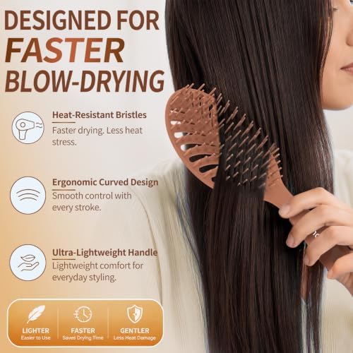 Vented Detangling Brushes for Wet & Dry,Curly Straight Thick Hair - Image 7