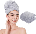 Microfiber Hair Towel Quick Dry Hair Towel Hair Drying Towels Suitable for All Kinds of Hair Ultra Absorbent Long and Thick Hair 20X40inch Grey (1pcs) by LAOJBABA