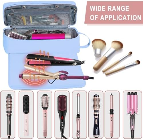 Hair Tools Travel Bag with Heat Resistant Mat Hair Styling Accessories Storage Case for Hair Dryer Flat Iron Straightener Curling Iron Haircare Accessories Travel Essentials for Women - Image 6