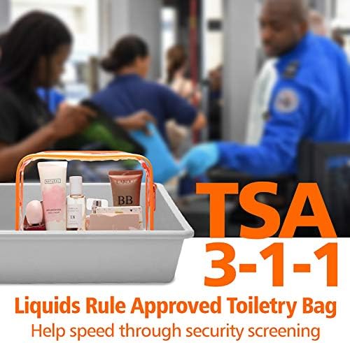 PACKISM Clear Makeup Bag with Zipper - TSA Approved Toiletry Bag, Orange - Image 2