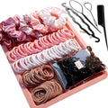 YANRONG Hair Accessories Set: 755PCS Seamless Ponytail Holders, Scrunchies, Hair Bands, and Hair Ties for Thick and Curly Hair (Gradient Powder) by SimplifyYourLife