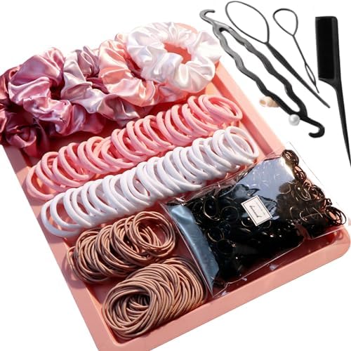 YANRONG Hair Accessories Set: 755PCS Seamless Ponytail Holders, Scrunchies, Hair Bands, and Hair Ties for Thick and Curly Hair (Gradient Powder) by SimplifyYourLife