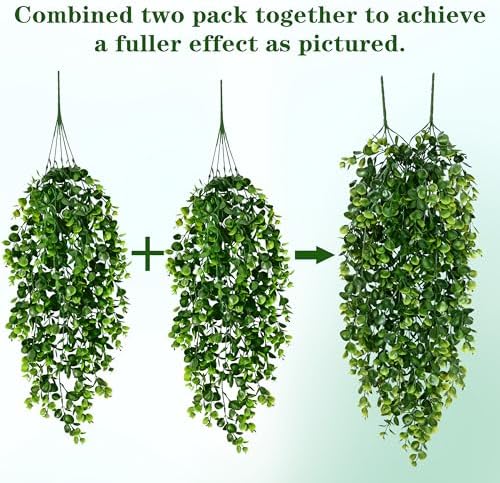 Waipfaru 8Pcs Fake Hanging Plants 2.7FT Fake Plants Fake Vines Greenery - Image 5