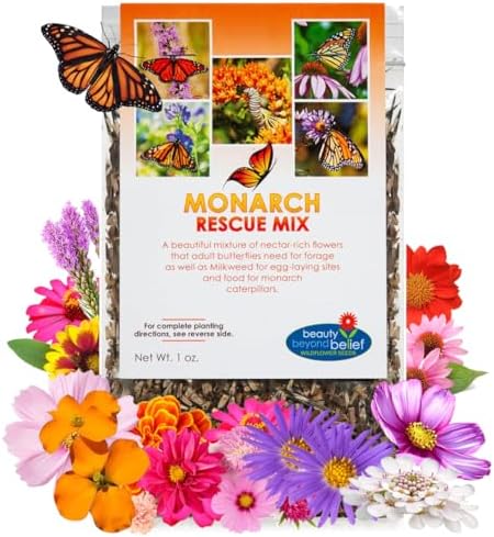 BBB Seed Monarch Butterfly Wildflower Seeds, Milkweed Mix, Non-GMO 1 oz by BBBSEED