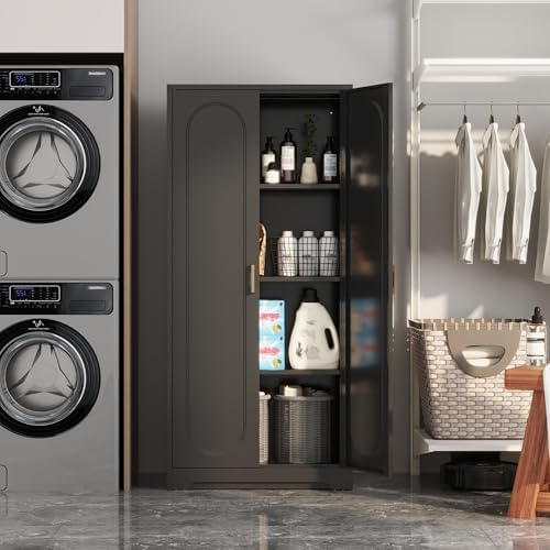 Steeloong 60"Metal Pantry Storage Cabinet with Doors & 3 Adjustable Shelves - Image 6