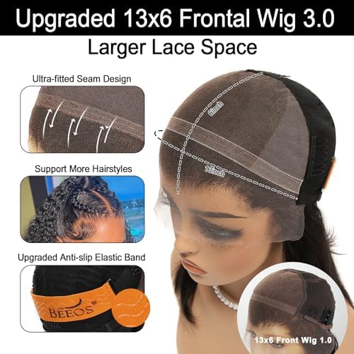 BEEOS Ultra-fitted Design 13x6 SKINLIKE Real HD Lace Front Wig, Pre-Plucked Hairline Bleached Knots Body Wave 180% Density Human Hair Wigs 18 Inch - Image 7