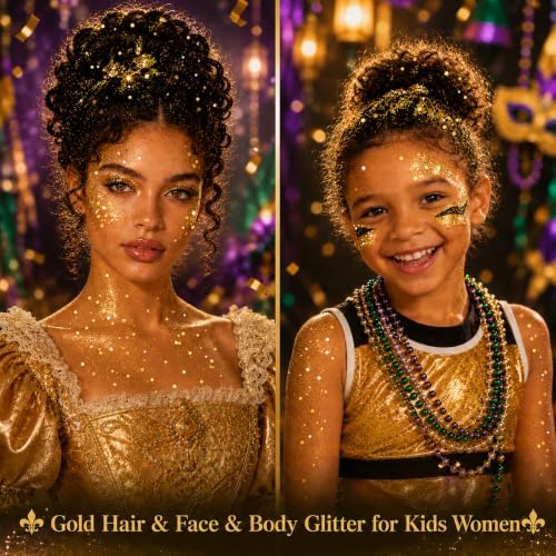 Go Ho Gold Glitter Stick, Sparkly Hair Face Body Shimmer for Women Kids - Image 6