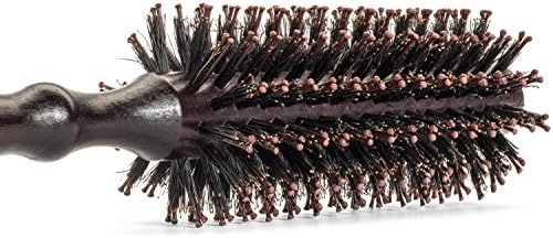 Round Styling Hair Brush - 1.75 Inch Diameter - Boar + Nylon Bristles for Blow Drying, Curling, and Styling Hair - Natural Wooden Handle for Women and Men - Image 6