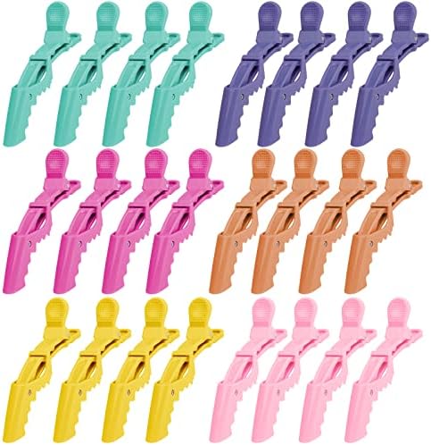 Ondder 24 Pack Professional Alligator Hair Clips for Styling and Salon - Plastic Gator Clips by Ondder