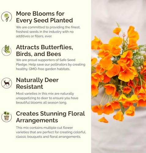 Eden Brothers Deer Resistant Wildflower Mixed Seeds for Planting, 25 lb - Image 4
