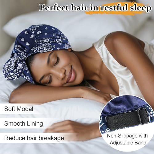 Ababalaya Satin Lined Beanies for Women Chemo Headwear Sleep Cap - Image 2