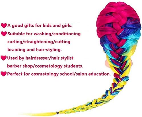 headdoll Training Head 26-28 Inch Mannequin Head Hair Styling Manikin Cosmetology Doll Head Hairdressing for Styling Dye Cutting Braiding Practice Head Synthetic Fiber Hair and Free Table Clamp Stand - Image 4