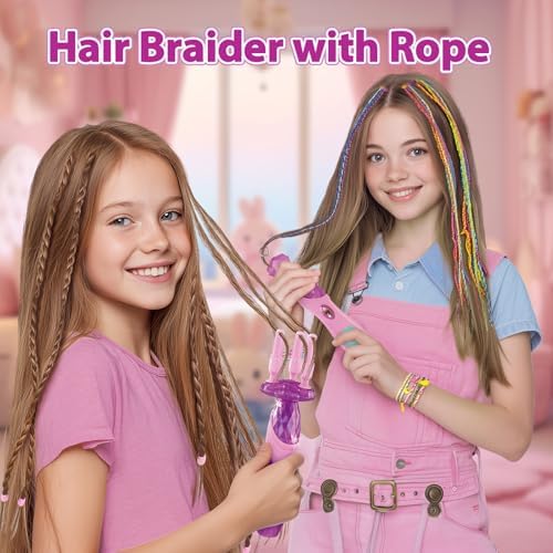 Yoloflix Hair Salon Toys for Girls, Automatic Hair Braiding Machine & Rope Braider with Accessories, Kids Hair Styling Tool, Christmas & Birthday Gifts Toys for Girls - Image 2