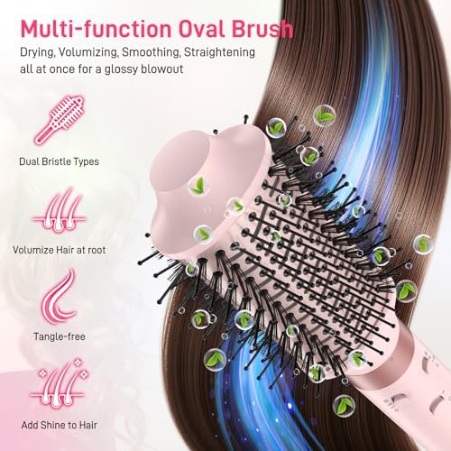 MESCOMB Dual Voltage Hot Air Styler Wrap - 5 in 1 Hair Dryer Brush with Fast Drying Blow Dryer, Styling, Straightening & Volumizing with Travel Bag (100V–240V) Gift for Women - Image 6