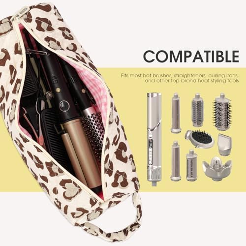4pcs Hair Tools Travel Bag Soft Compact Case Compatible with Airwrap & Shark Flexstyle, Curling Iron & Flat Iron Storage Organizer, Portable Hair Accessories Bag - Image 5