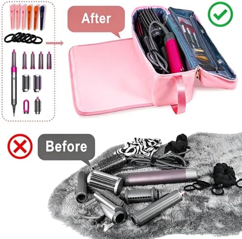 Hair Tools Travel Bag with Heat Resistant Pad, Double-Layer Travel Carrying Case for Straightener, Curling Iron, Hair Dryer, Portable Organizer - Image 4