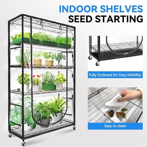 JESLED Indoor Greenhouse with Grow Light, 47.2x13.8x70IN - Image 6