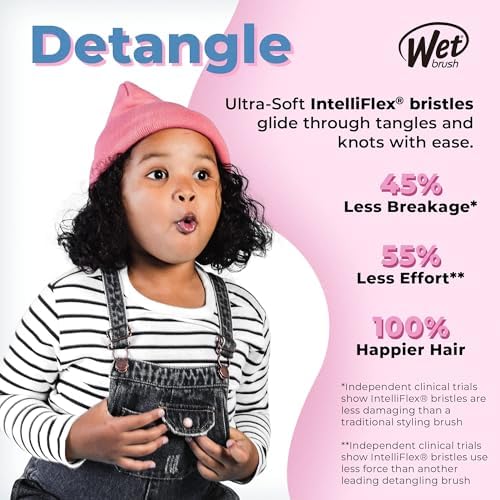 Wet Brush Kids Detangler Hair Brushes - Rainbows - Midi Detangling Brush With Ultra-Soft IntelliFlex Bristles Glide Through Tangles With Ease - Pain-Free Comb For All Hair Types - Image 3