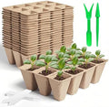 240 Cells Seed Thickened 12-Cell Peat Pots Seed Starter Kit - 20 Trays + Transplanting Tools & Plant Labels, Root-Friendly Seedling Cups for Vegetables Flowers Herbs Seed Starting by Unknown