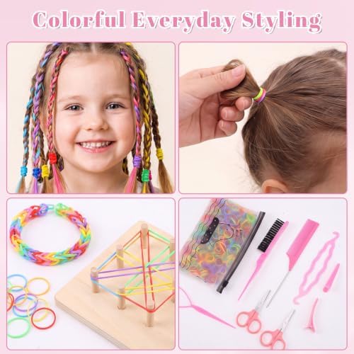 1000 Pcs Elastic Hair Bands with 10 Tools, Colorful Small Ties for Kids - Image 5