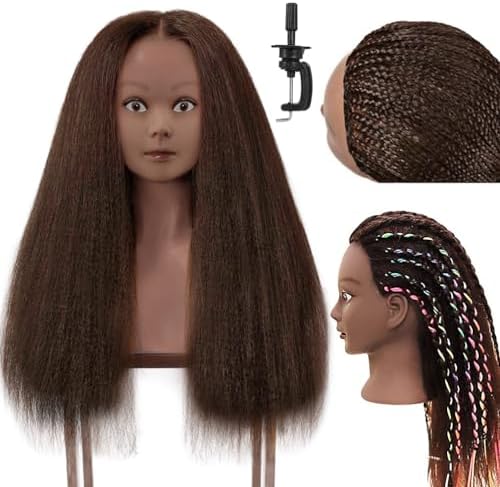 FABA Mannequin Head Human Hair 20"-22" Dark Brown 100% Real Hair by FABA