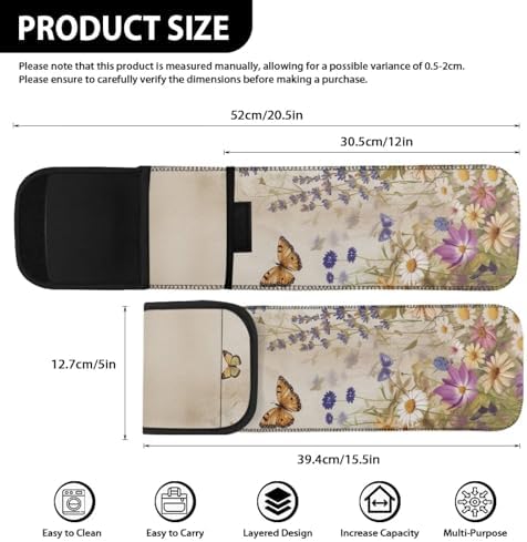 Flashideas Daisy Butterfly Flat Iron Case Curling Iron Organizers and Storage with Pocket Heat Resistant Neoprene Curling Iron Holder Universal Curling Iron Cover Sleeve Hot Tools Travel Bag - Image 6