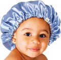 YANIBEST Baby Satin Bonnet Sleep Cap - Double Layer Reversible Adjustable Silky Satin Cap for Infant Toddler(6-36Months,Sky Blue) by yanibest