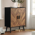 Iwell Storage Cabinet with 2 Shelves & Doors, Sideboard Buffet Cabinet with Storage, Entryway Cabinets, Accent Cabinets for Living Room, Dining Room, Entryway, Black by IWELL