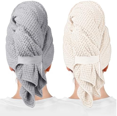 ROLSHOL 2-Pack Large Microfiber Hair Towel Wraps for Women, 27 × 39 in by ROLSHOL