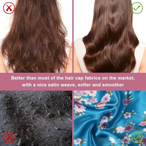 8Pcs Satin Bonnet Silk Bonnet, Hair Bonnet for Sleeping - Image 4