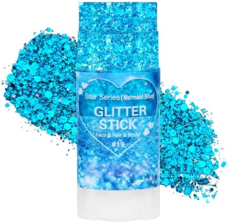 Mysense Light Blue Body Glitter Stick,Face Hair Glitter for Women Kids by Mysense