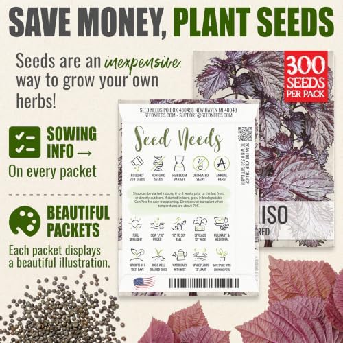 Seed Needs Red Shiso Seeds to Plant an Herb Garden - 5 Packs - Image 3