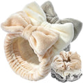 LEOBRO Spa Headbands, Makeup Headbands for Washing Face, Khaki/White/Gray by LEOBRO