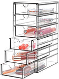 Clear Drawer Organizer, Transparent Plastic Storage Drawers, Hair Accessaries Organizer Case Display Stand, Acrylic Organizers for Organizing Eyeglass, Hair Ties, Accessories (Large - 6-Drawer) by Fordonral