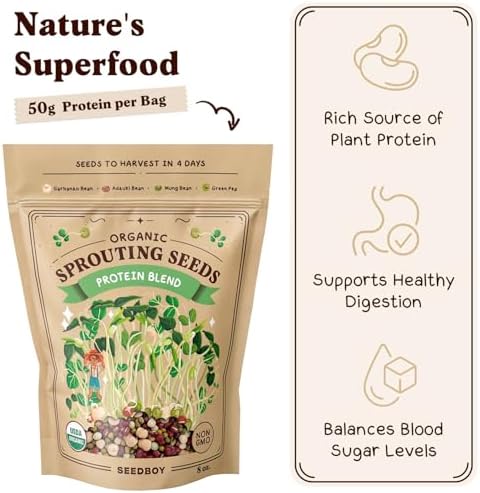 Seedboy Organic Non-GMO Sprouting Seeds (Protein Blend) - Image 3