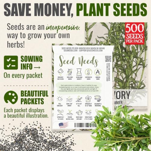 Seed Needs Summer Savory Seeds to Plant an Herb Garden - 2 Packs - Image 3